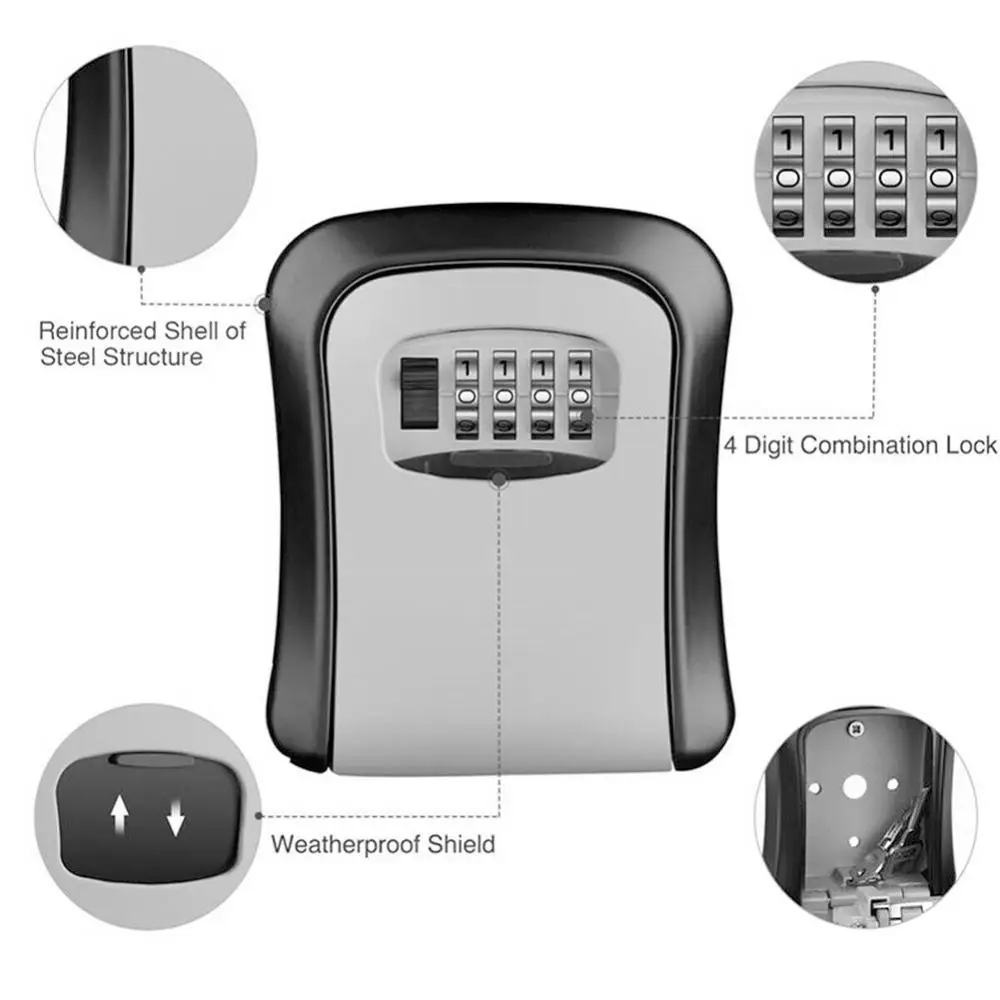 Wall Mount Key Lock Box 4 Digi - đánh giá và giá Lockbox Key Secure